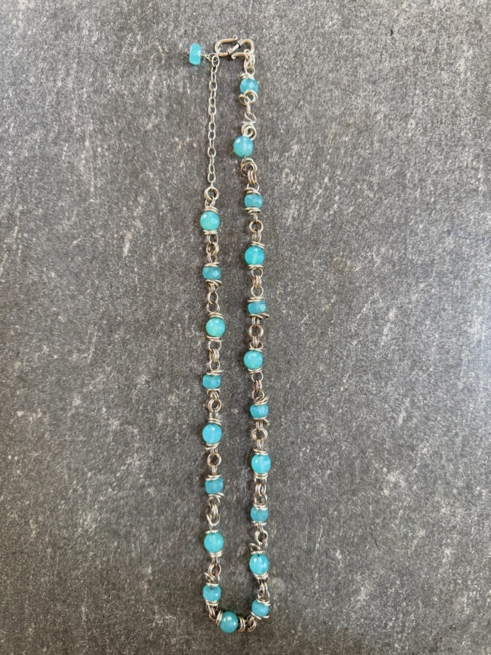 Turquoise Bead Chain Necklace - Women Jewelry - Picture 3 of 6